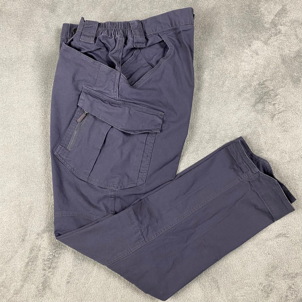 Tactical Pants Mens 34/32 Cargo Utility Trousers Navy Blue Stretch Multi-Pocket